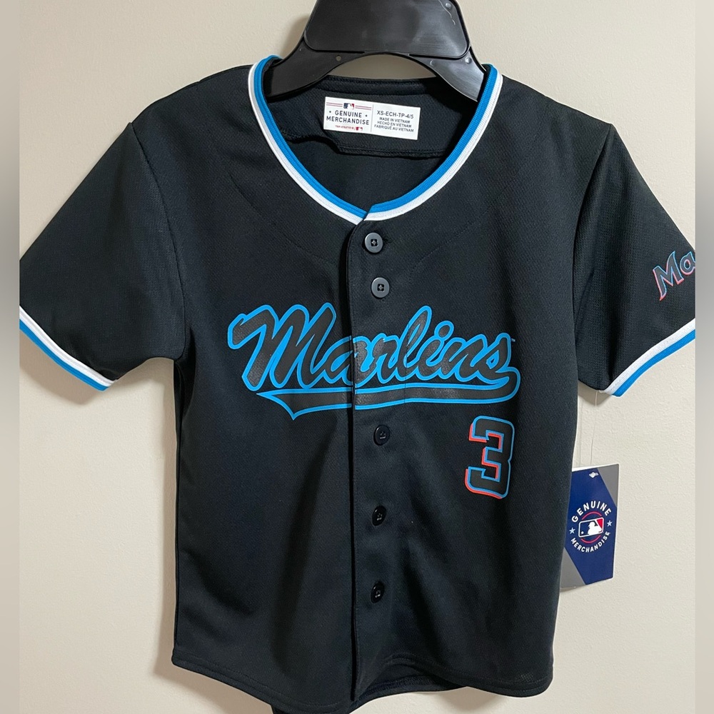 Genuine Merchandise Black and Blue Marlins Jersey